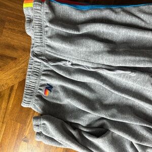 Aviator Nation Gray Track Pants with Rainbow Accents